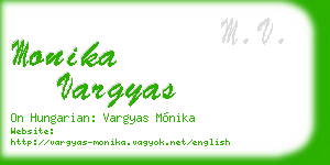 monika vargyas business card
